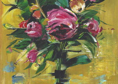 A painting of a colorful bouquet