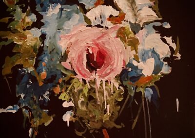 Painting of a dangling bouquet
